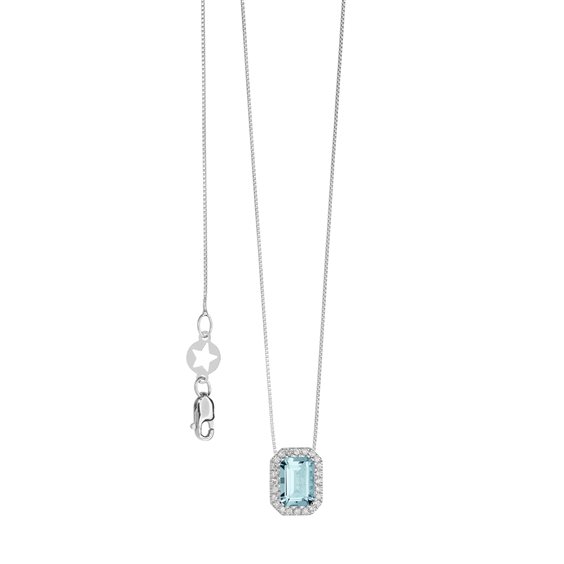 Collar Comete Mujer Prestige in Oro Acquamarina 0.9 Ct GLQ287 - GLQ287